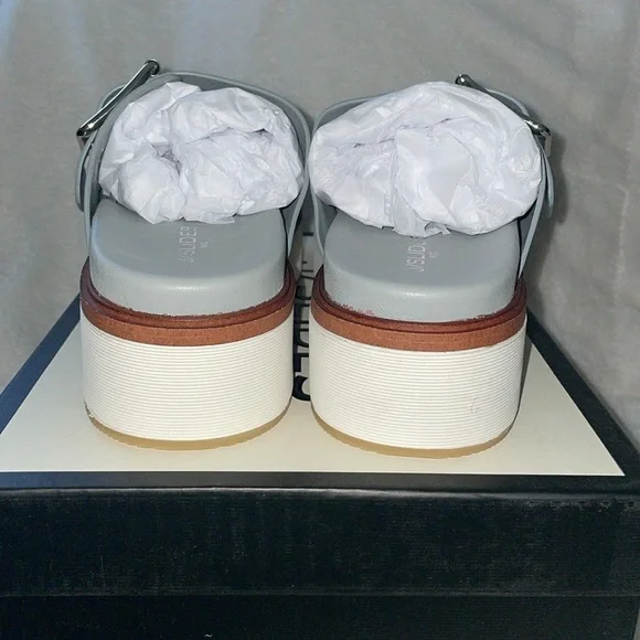 NWT J/SLIDES BOWIE Grey Leather Sandal - Picture 10 of 15